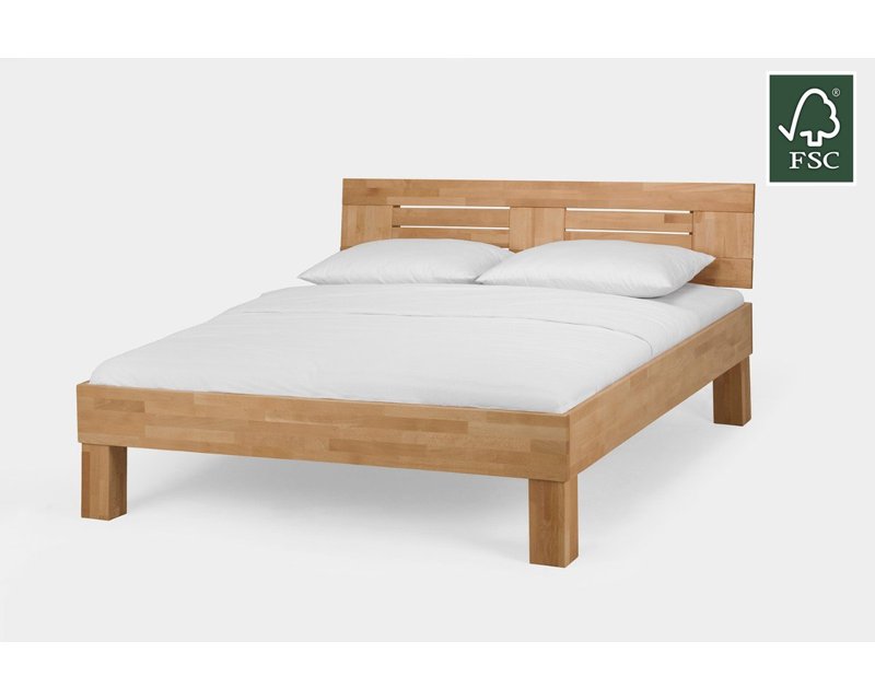 houten 2 persoons bed