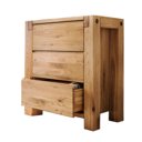 Robuuste massief houten commode Logan met 3 laden