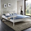 Metalen bed Asti mat wit structuur