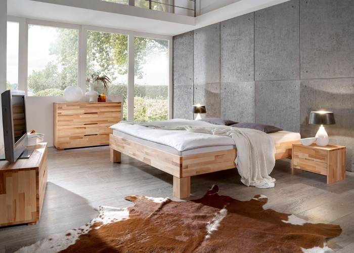 Massief beuken houten bed Sjors