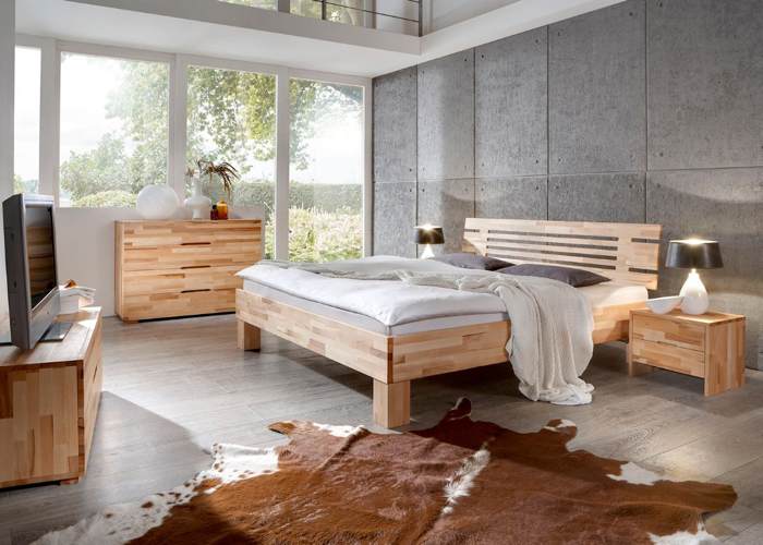 Massief houten bed Lars kern beuken geolied