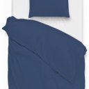 1 persoon dekbedovertrek uni marine blauw