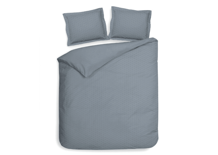 Dekbedovertrek Uni Stippen Blauw Grijs