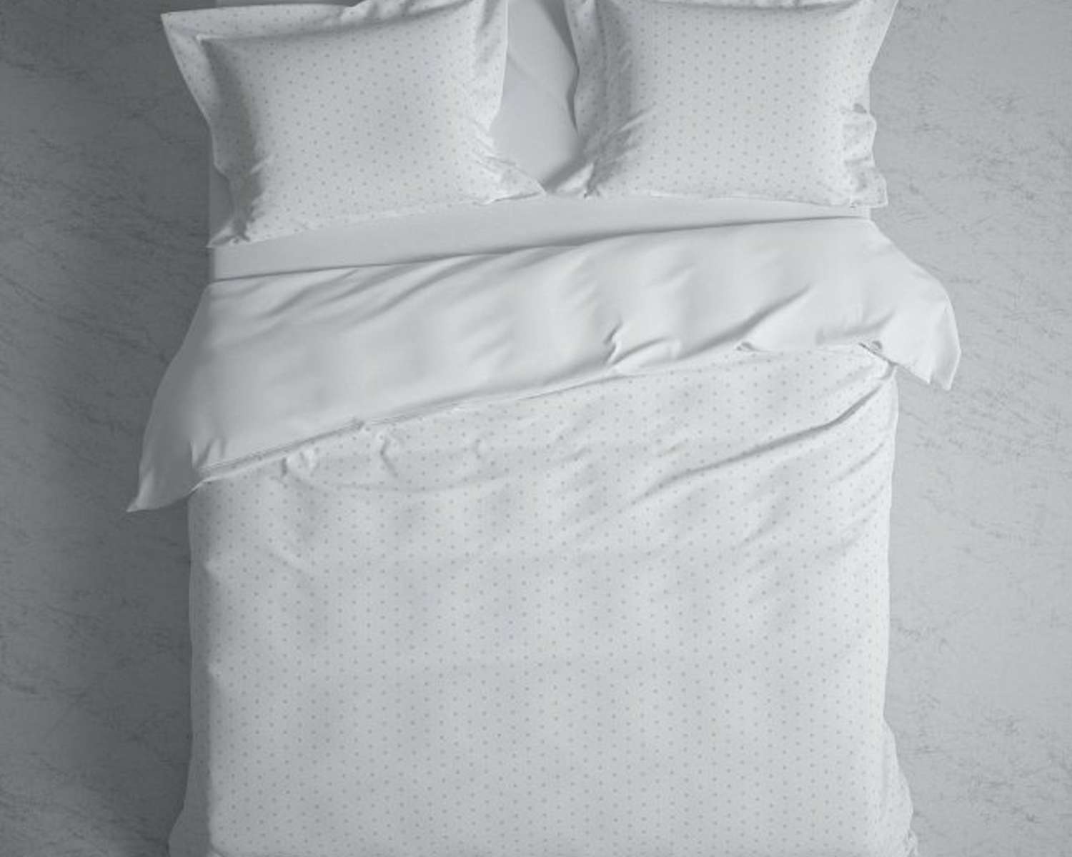 Dekbedovertrek Uni Stippen Wit van boven Dekbedovertrek Uni Stippen Wit van boven