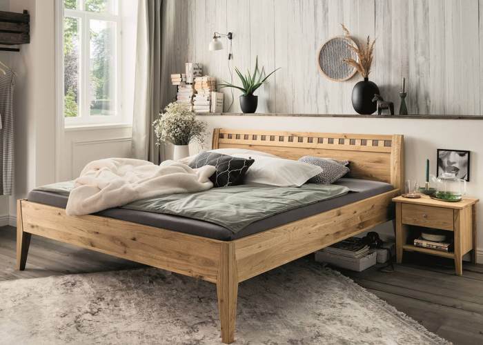 140x200 landelijk houten bed