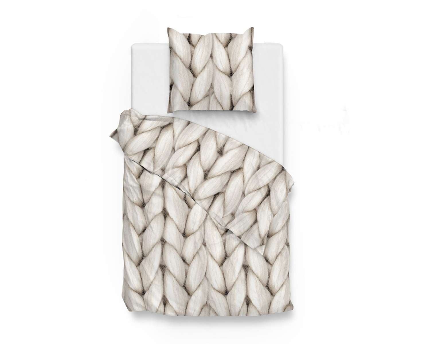 Dekbedovertrek Gebreid kabelpatroon 1 pers Dekbedovertrek Gebreid kabelpatroon 1 pers